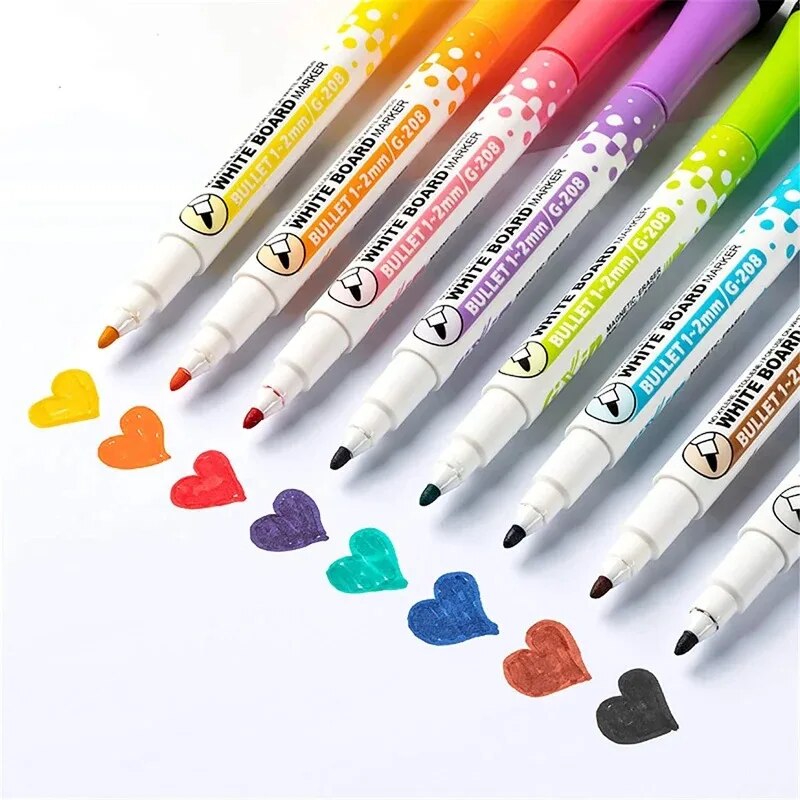 Correction Pen Fine - 8가지 색상 화이트보드 펜, 지울 수