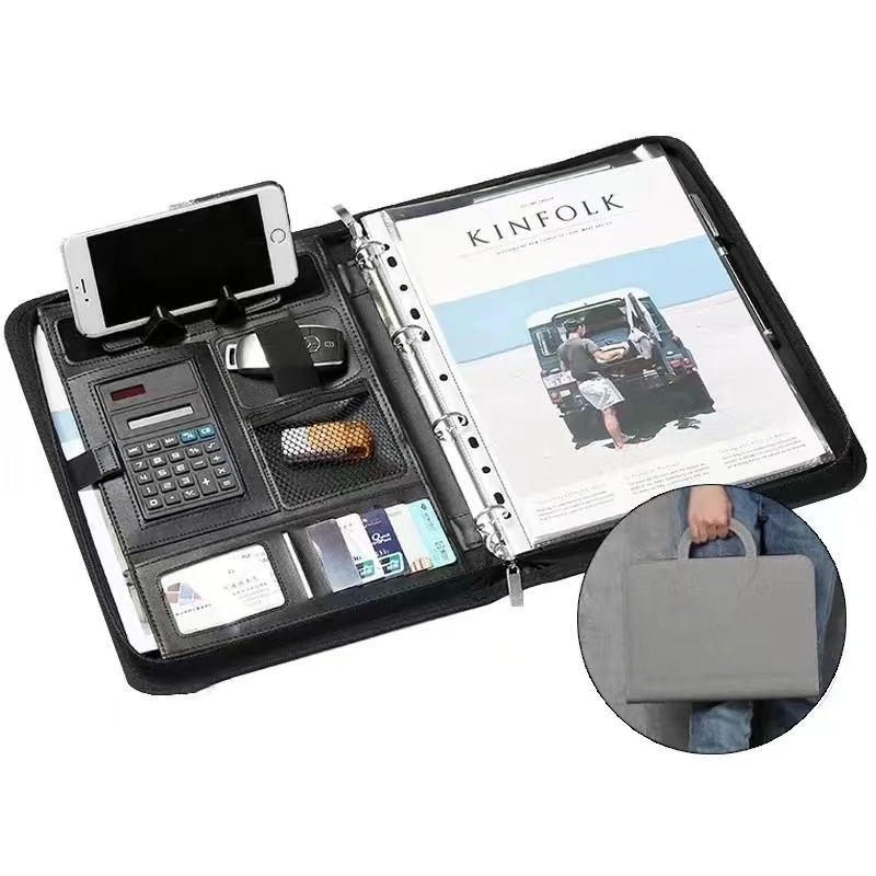Binder A4 Lever - PU 가죽 A4 지퍼 계산기 바인더