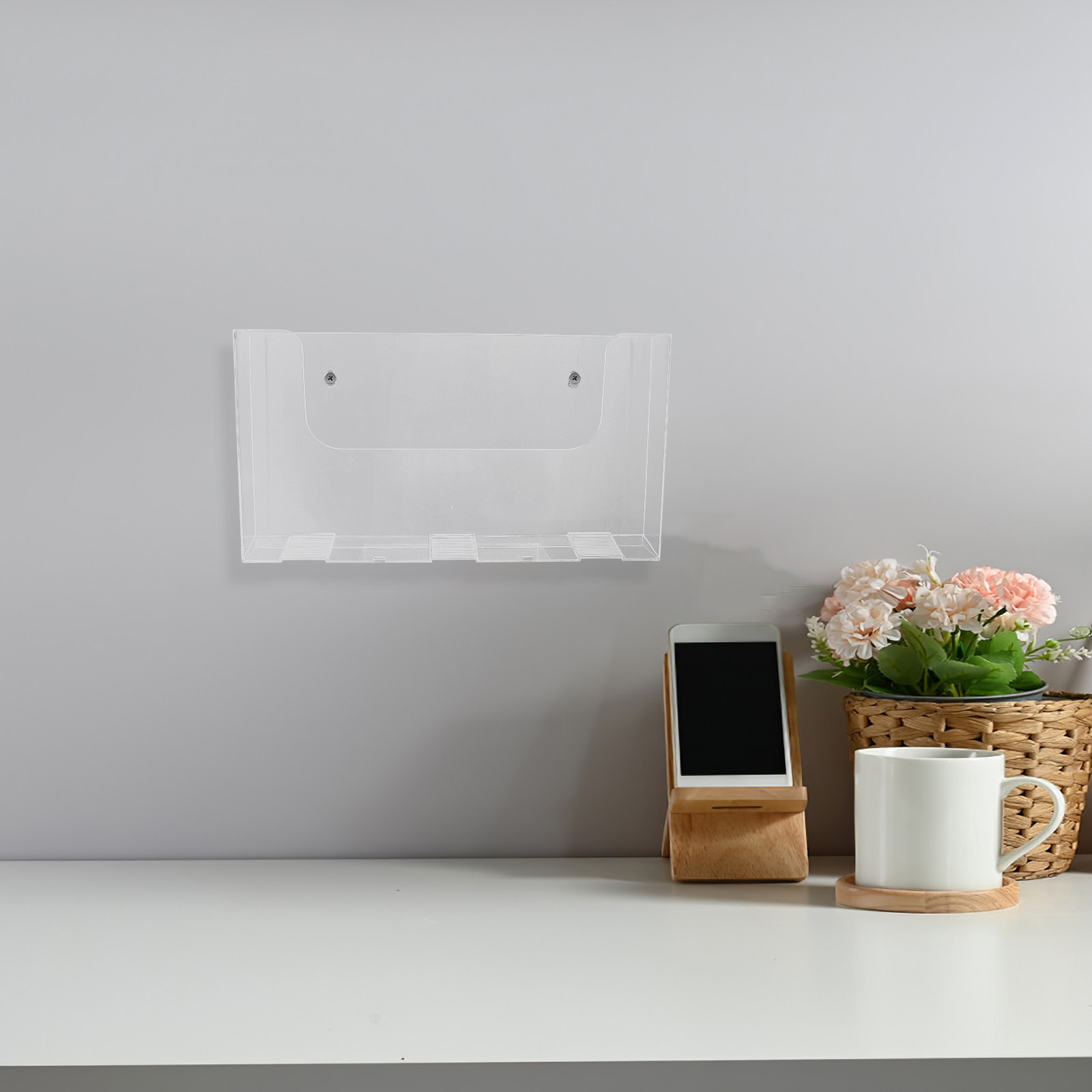 Magazine Holder Rack - 2개입 벽걸이형 매거진 홀더 아크릴 투명