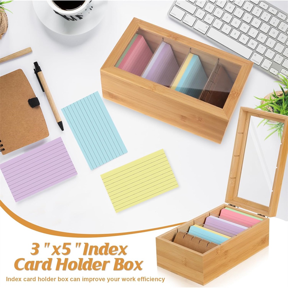 ABUA 대나무 인덱스 카드 정리함, 3x5 인덱스 카 - Card Index Box 리뷰 및 가격