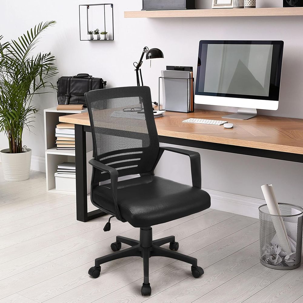 -백 메쉬 회전식 Oice 책상 의자, PU 가죽 시트 - Leather Desk Pad 리뷰 및 가격