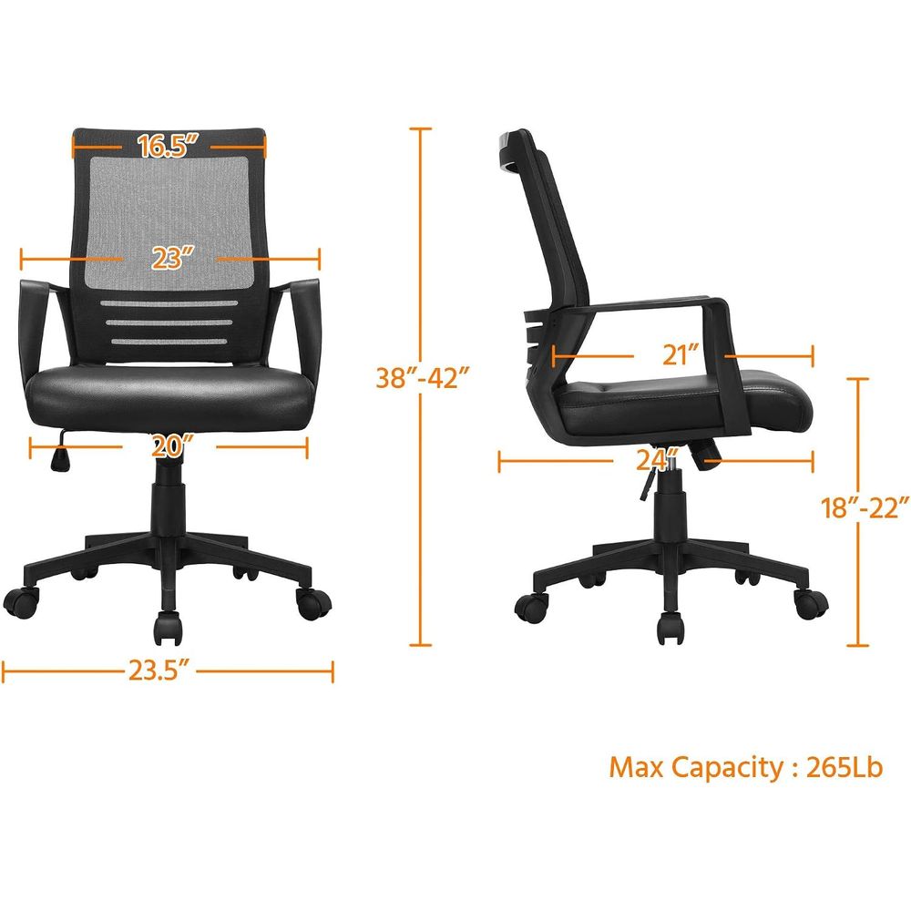 -백 메쉬 회전식 Oice 책상 의자, PU 가죽 시트 - Leather Desk Pad 리뷰 및 가격