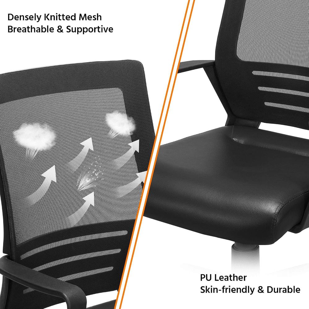 -백 메쉬 회전식 Oice 책상 의자, PU 가죽 시트 - Leather Desk Pad 리뷰 및 가격