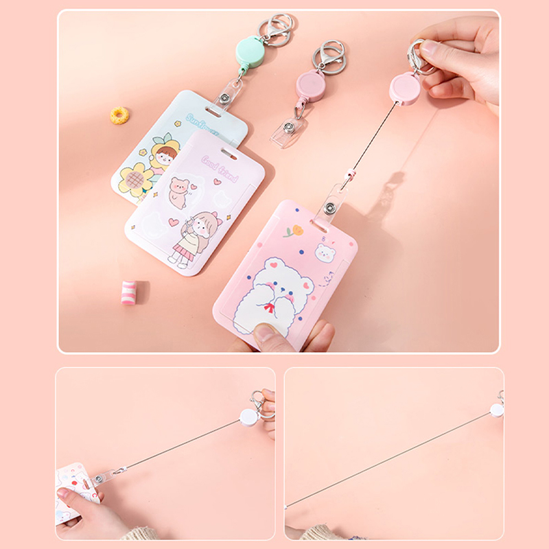 1pc 귀여운 만화 ID 카드 소지자 여성 남성 비즈니 - Index Card Holder 리뷰 및 가격