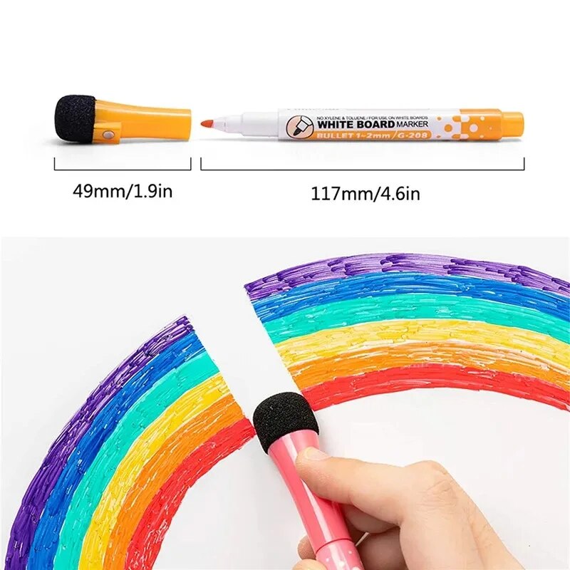 8가지 색상 화이트보드 펜, 지울 수 있는 캡이 있는  - Correction Pen Fine 리뷰 및 가격