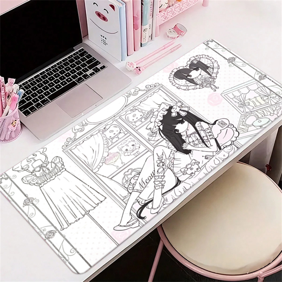 애니메이션 미학 가죽 마우스 패드 핑크 화이트 엔젤 데 - Leather Desk Pad 리뷰 및 가격