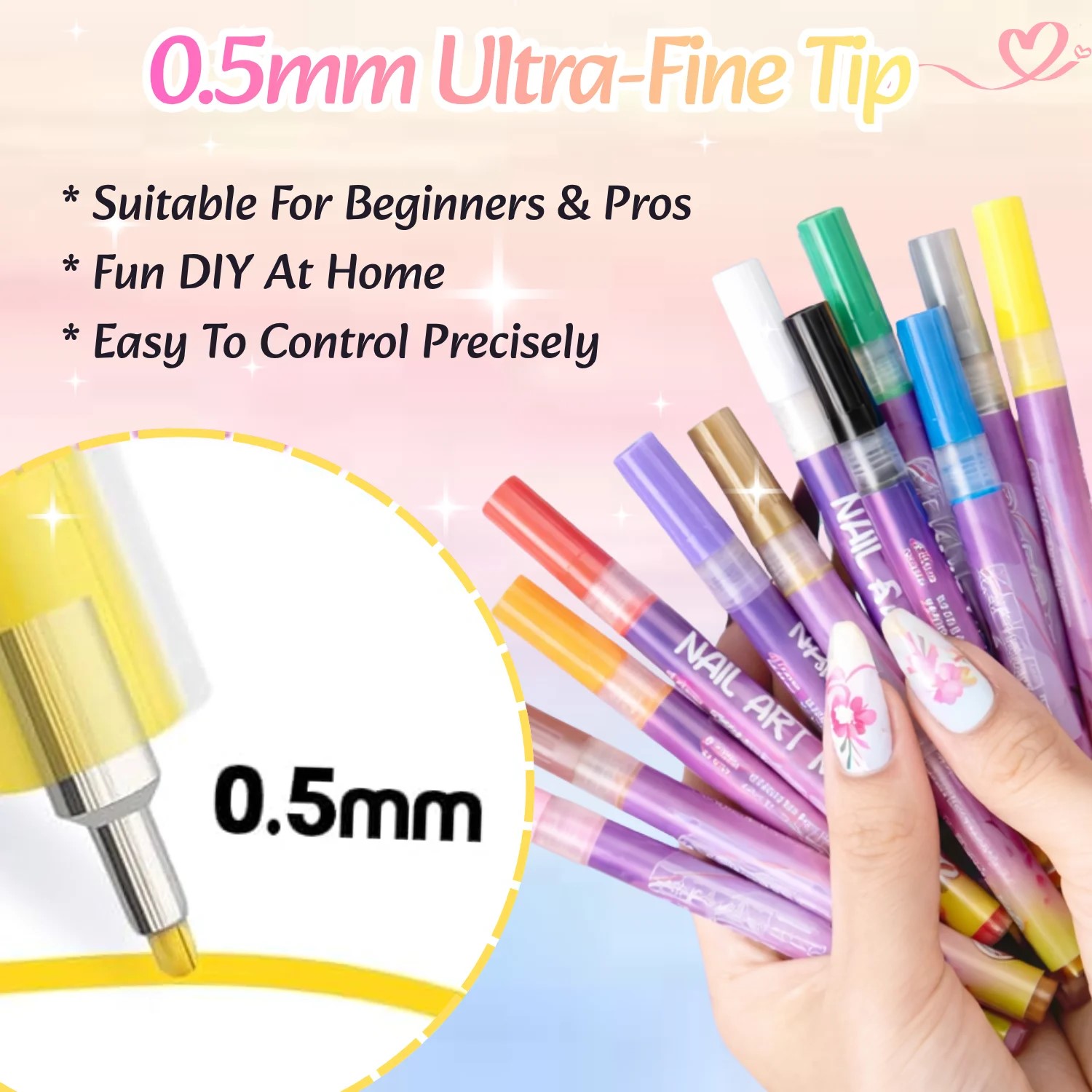 12색 3D 네일 아트 펜 세트, 0.5mm 미세 팁, - Correction Pen Fine 리뷰 및 가격